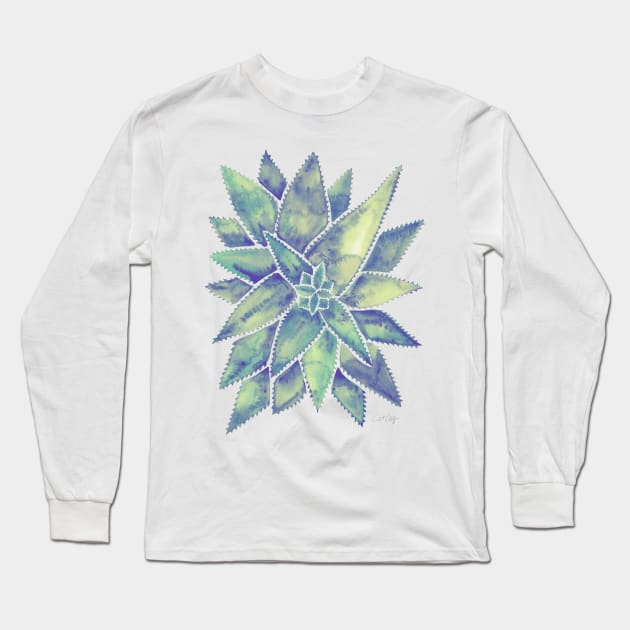 Marbled Aloe Vera Long Sleeve T-Shirt by CatCoq